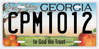 GA license plate CPM1012