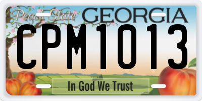 GA license plate CPM1013