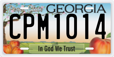 GA license plate CPM1014