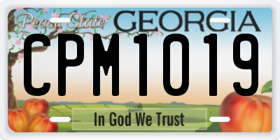 GA license plate CPM1019
