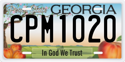 GA license plate CPM1020