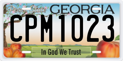 GA license plate CPM1023