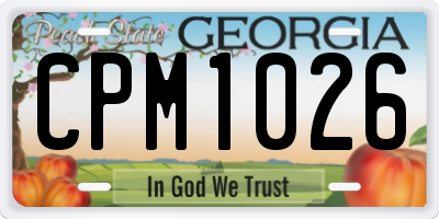 GA license plate CPM1026