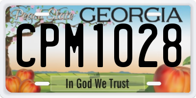 GA license plate CPM1028