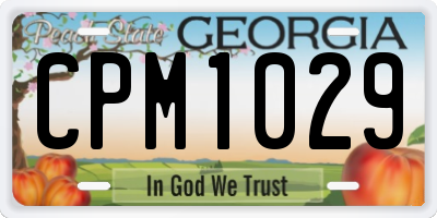 GA license plate CPM1029