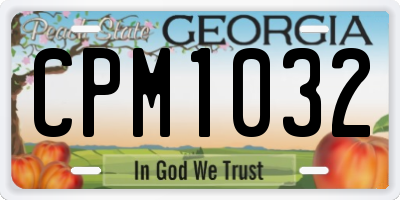 GA license plate CPM1032