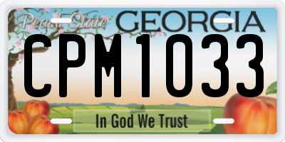 GA license plate CPM1033