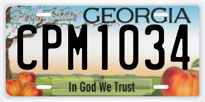 GA license plate CPM1034