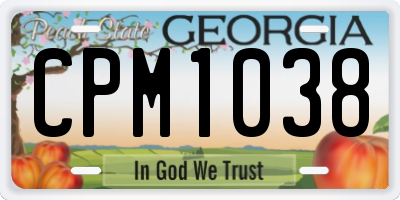 GA license plate CPM1038