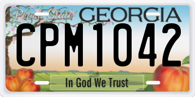 GA license plate CPM1042