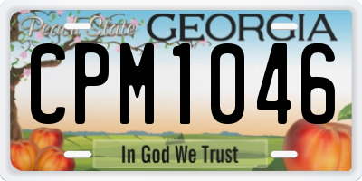 GA license plate CPM1046
