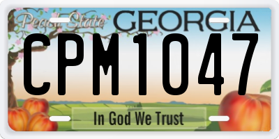 GA license plate CPM1047