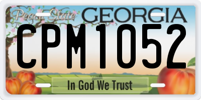GA license plate CPM1052