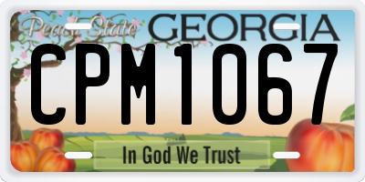 GA license plate CPM1067