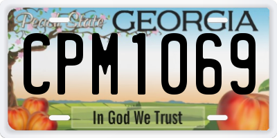 GA license plate CPM1069