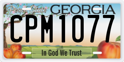 GA license plate CPM1077