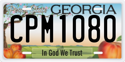 GA license plate CPM1080