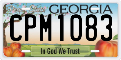 GA license plate CPM1083