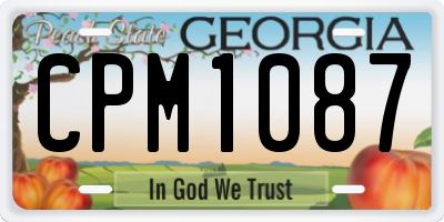 GA license plate CPM1087