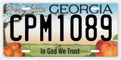 GA license plate CPM1089