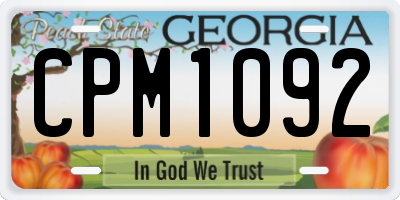 GA license plate CPM1092