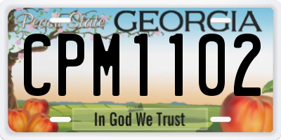 GA license plate CPM1102