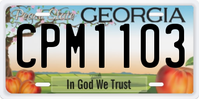 GA license plate CPM1103
