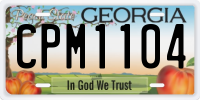 GA license plate CPM1104