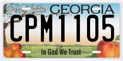 GA license plate CPM1105