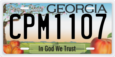 GA license plate CPM1107