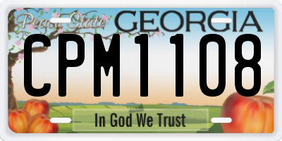 GA license plate CPM1108