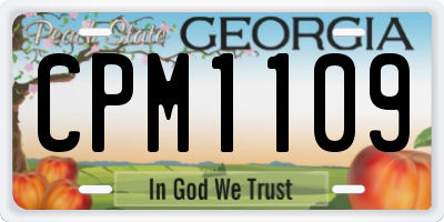 GA license plate CPM1109