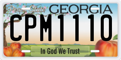 GA license plate CPM1110