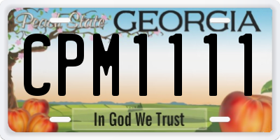 GA license plate CPM1111