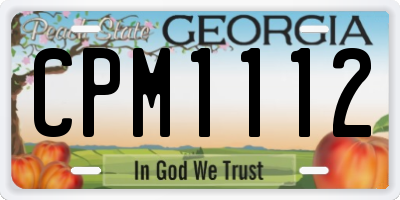 GA license plate CPM1112