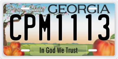 GA license plate CPM1113