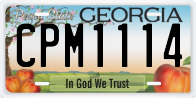 GA license plate CPM1114