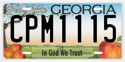 GA license plate CPM1115