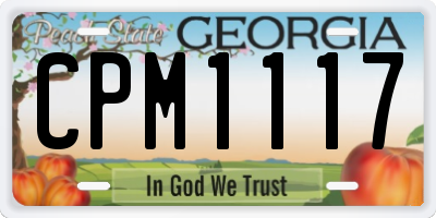 GA license plate CPM1117