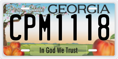 GA license plate CPM1118