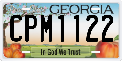 GA license plate CPM1122