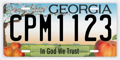 GA license plate CPM1123