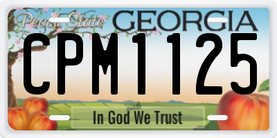 GA license plate CPM1125