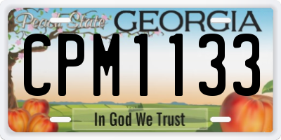GA license plate CPM1133