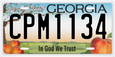 GA license plate CPM1134