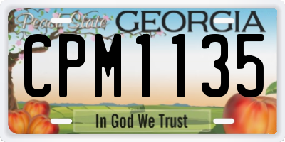 GA license plate CPM1135