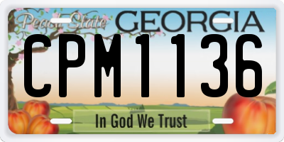 GA license plate CPM1136