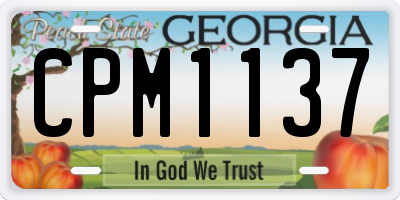 GA license plate CPM1137