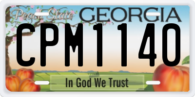 GA license plate CPM1140