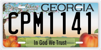 GA license plate CPM1141